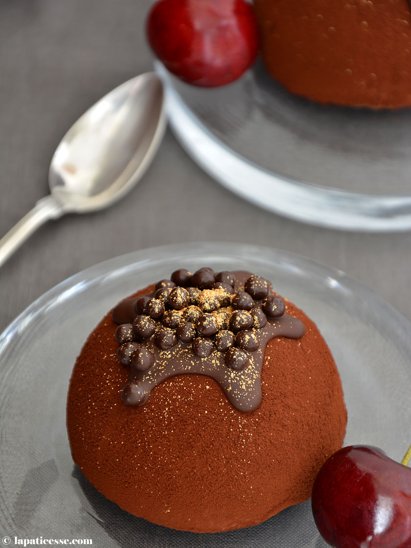 Dunkle Schokoladen-Eisbombe »Bombe glacée au chocolat noir ...